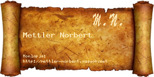 Mettler Norbert névjegykártya